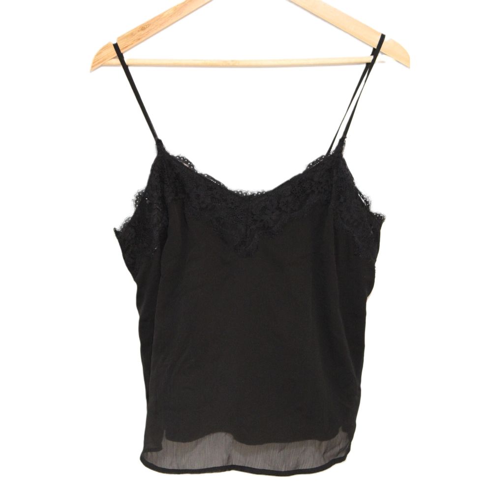 Womens Abercrombie & Fitch Black Lace Trim Polyester Camisole Tank Top Size M